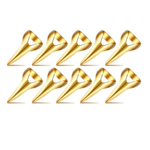 10 piezas de herramientas doradas para separar y seleccionar el cabello, metal retro punk, herramientas de selección de cabello, garras góticas, para cosplay, anillo de dedo completo para trenzar