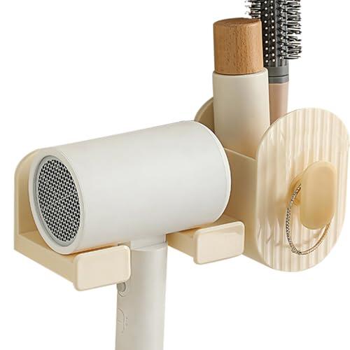 Genérico Soporte Mural Para Secador De Pelo | Soporte Para Rizadores Y Secador De Cabello - Organizador De Baño Para Horquillas, Toallas Y Cosméticos Con Almacenamiento En Encimera