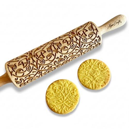 Rodillo FLOR DE LIS NUDO para Accesorios de Repostería con Diseño Grabado con Láser - Rodillo con Patrón Hermosamente Hecho a Mano - Rodillos Decorativos para Crear Repostería Única de Algis Crafts