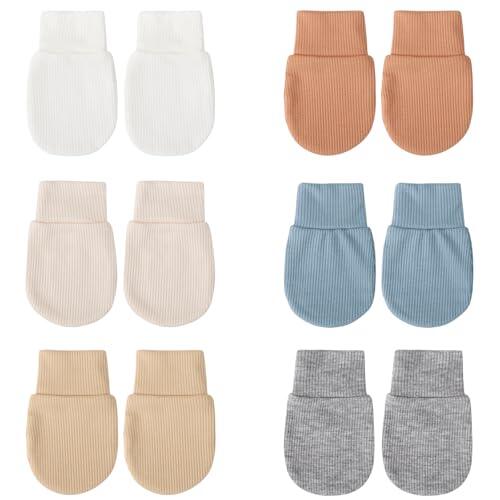 DRESHOW Manoplas para Recién Nacidos Guantes para Bebés que No se Rayan Guantes con Puño Elástico para Bebés de 0 a 6 Meses Niños Niñas