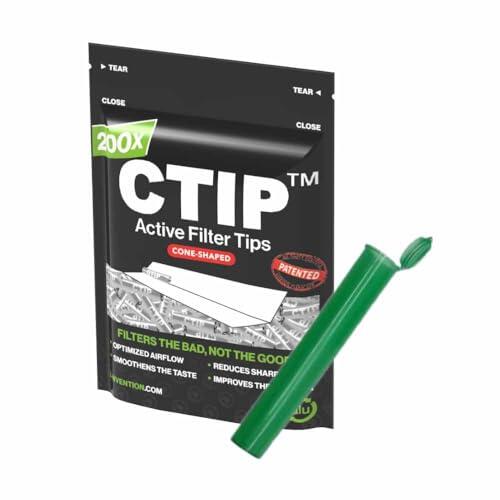 CTIP Filtro de carbón activo de 6-7 mm de diámetro, filtro cónico de aluminio + tubo articulado (200 unidades)