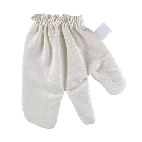 Guantes de Seda Natural para Exfoliación en Seco - Guantes Exfoliantes Corporales | Mitt de Masaje de Seda Natural con Pulsera Elástica Ajustable, Nutre y Revitaliza la Piel en Casa - Baño y Ducha Uni
