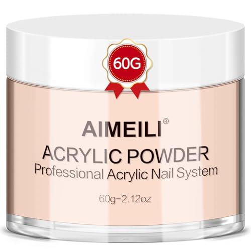 AIMEILI Polvo Acrílico para Uñas - 60g Polvo Rosa 4 en 1 Extender 3D, Uñas Francesas, Decoración