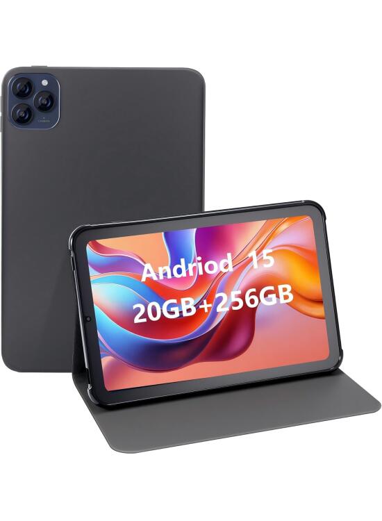 10.1" Tableta, Android 15, Pantalla In-Cell,20 GB (8+12) de RAM, 256 GB de ROM, 1280 x 800, batería de 6000 mAh, Bluetooth, cámara Dual, GMS, WiFi