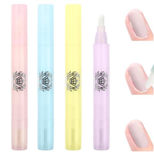 LOPHE Pluma Correctora de Esmalte de Uñas, 4Pcs Bolígrafos de Corrector de Esmalte de Uñas, Pluma Correctora de Manicura, Eliminación de Errores de Clavo, Viene con 12 Puntas de Repuesto