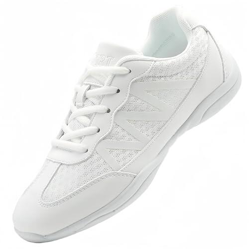 Kvwqoty Zapatos Cheer Niñas Zapatillas Cheerleader Porrista Zapatos de Animadora Calzado de Danza para Mujer Competición Sneakers Entrenamiento Aeróbic Shoes Blanco 30