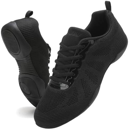 Kvwqoty Zapatillas Cheerleading Cheer Shoes Zapatos de Porrista para Mujer Cheerleader Calzado de Animadora para Niña Bailar Gimnasia Flexibles Jazz Yoga Entrenamiento Negro 43