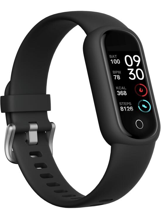 TOOBUR Smartwatch Reloj Inteligente Muje Hombre Impermeable IP68 Pulsera Actividad con Pulsómetro, Podómetro, Monitor Sueño, Notificación de Mensajes 14 Deportes para Android iOS, Negro