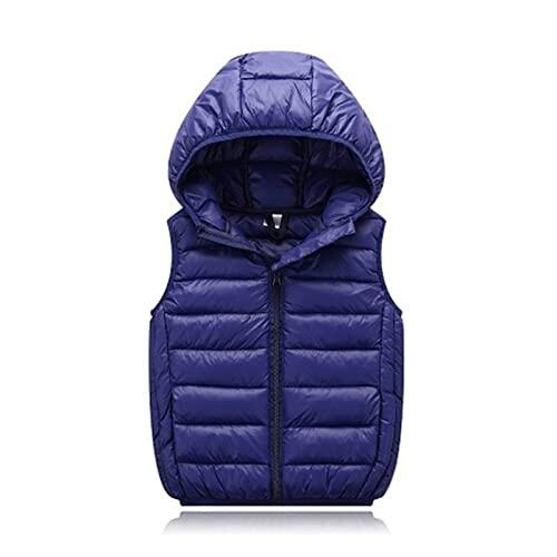 Cálida chaqueta de invierno para niños pequeños, sin mangas, para invierno, abrigo sólido, chaleco, ropa de abrigo, ropa de bebé, para niños, marine, 10-12 años