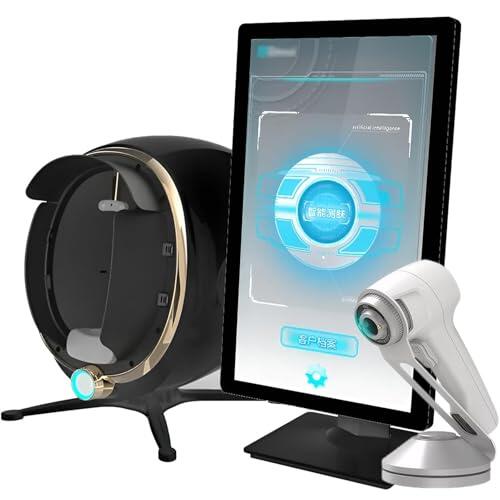 SHENGSHIYU Analizador Facial Profesional de la Piel con Pantalla 21.5" - Cámara 36MP,8 Espectros,3 Modos de Informe,Informes Personalizables,Analizador de Piel 3D para Uso Profesional‌,Black
