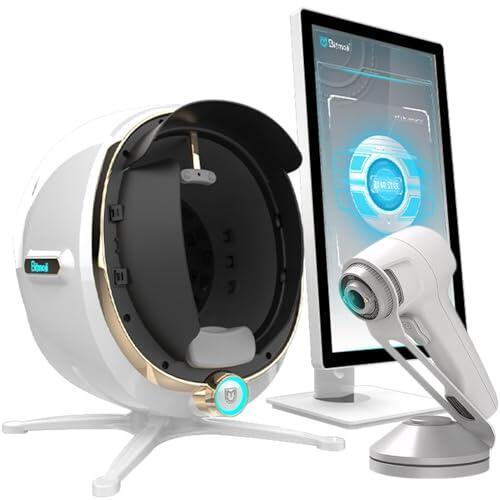 SHENGSHIYU Analizador Facial Profesional de la Piel con Pantalla 21.5" - Cámara 36MP,8 Espectros,3 Modos de Informe,Informes Personalizables,Analizador de Piel 3D para Uso Profesional‌,White