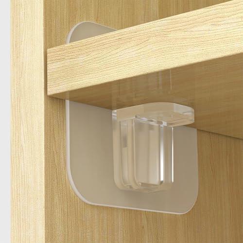 16 Piezas De Soportes Para Armario Autoadhesivos Transparentes De 7 X 7 Cm, Prácticos Soportes Para Estantes De Armario Sin Agujeros, Para Estanterías, Armarios Y Armarios