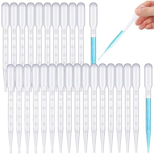 Pipetas de transferencia desechables de plástico de 3 ml, 200 unidades, 15,5 cm de longitud, escala de precisión