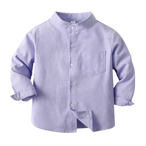 Generisch Camiseta para niños cómoda camiseta casual cuello redondo niños top boys transpirable camiseta deportiva ropa para adolescentes niños 3-15 años, Camisa K2-lila, 6-7 años