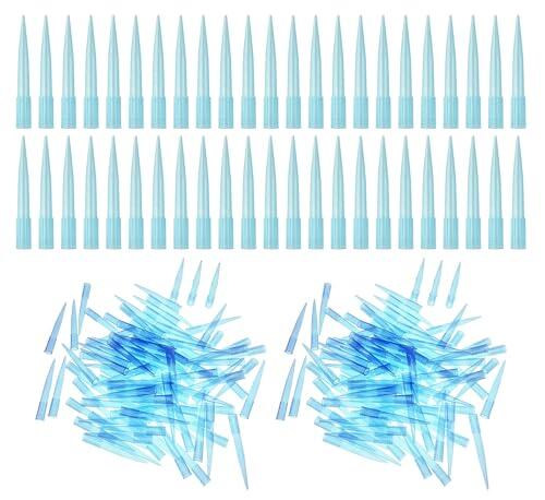 HUAZIZ 500 piezas Puntas de pipeta azules transparentes 1000 UL/1 ml Puntas de pipeta líquida de plástico universales de laboratorio Polipropileno (PP) Esterilizables en autoclave