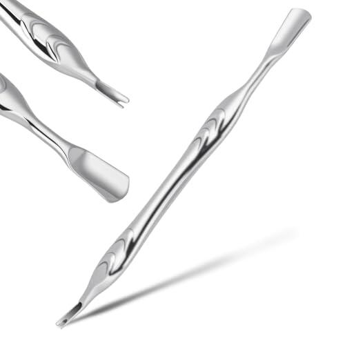 Alaoo Corta Cutículas con Tenedor, Herramienta 2 en 1 para el Cuidado de las Uñas, Herramienta de Corte de Cutícula de Uñas para el Cuidado de las Uñas y Eliminar la Piel Muerta (A)