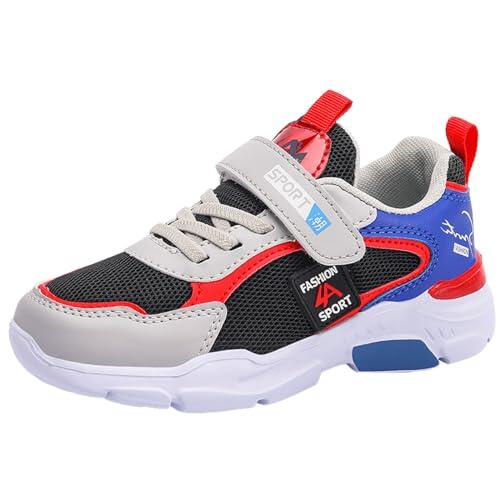Generisch Zapatillas altas para niños de 36 años, tenis atlético, correr, caminar, ligeras, para niños pequeños/grandes, súper zapatos, rojo, 36 EU