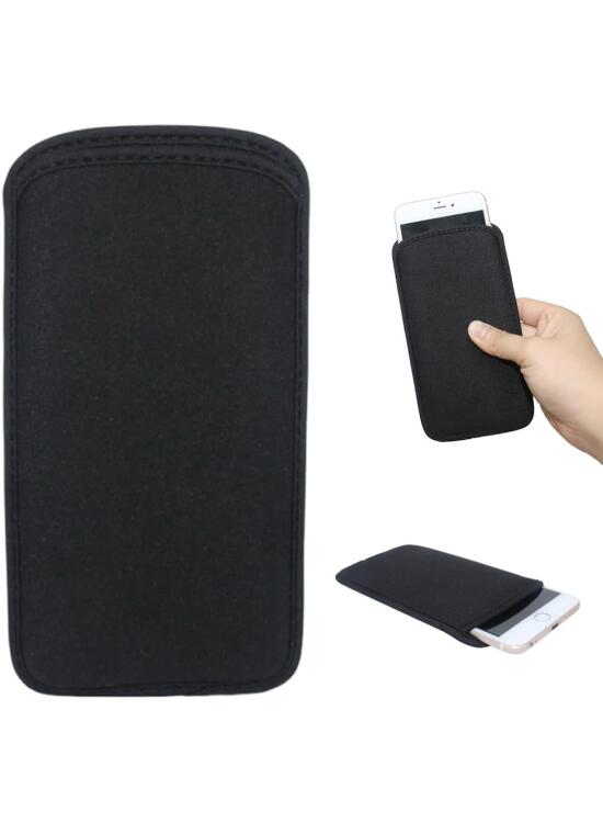 Funda Universal para Todas Las Marcas y Modelos de hasta 16,5 cm,Funda Protectora de Neopreno,antichoque,clásica Negra,para iPhone 17 16 15 14 13 12 Pro MAX