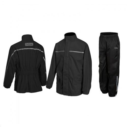 Moore I Traje de Lluvia Rain Twill Negro – Impermeable 20,000 mm, Costuras Termoselladas, Alta Visibilidad (Negro, 4XL)