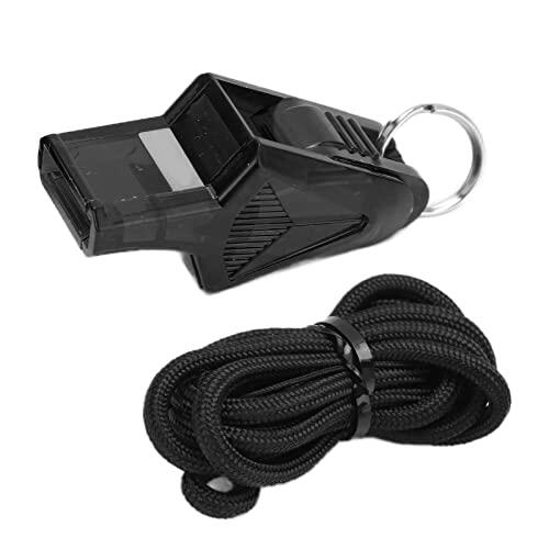 Árbitro Silbato Resistente Duradero resuena crujiente Rango portátil Silbato competiciones Deportes Deportes (Black)