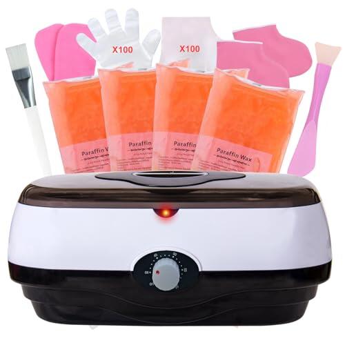 BACTIBLAST Baño de parafina para manos y pies, maquina parafina 5000 ml, maquina parafina para manos artrosis, con cera de parafina de 1800 g y accesorios, gran regalo de spa (Negro)