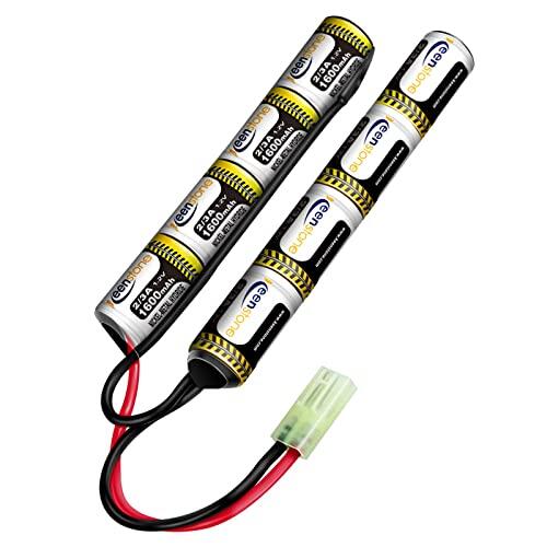 Keenstone Airsoft Battery NiMH Stick 9.6V 1600mAh Nunchuk Stick for Air Rifle ICS CA TM SRC JG G36 G&M734 etc + Mini High Discharge Connector