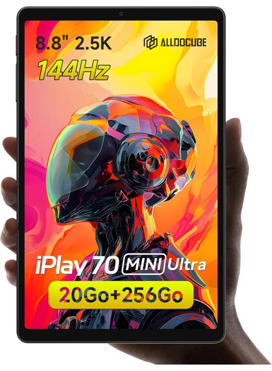 ALLDOCUBE iPlay 70 Mini Ultra (Tablet 8,8 Pulgadas, Snapdragon 7+Gen3) -144 Hz, Pantalla 2560 x 1600, 7300mAh, 20+256 GB/TF 1TB, Tablet Android 14, 5+13MF, 2 Altavoces DTS, WiFi 6