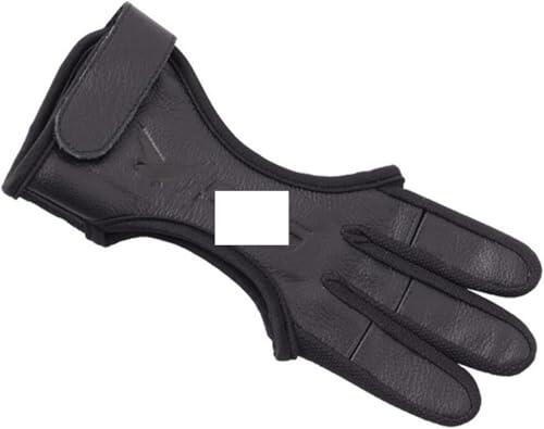 LCUVIMPEX Tiro con Arco Guardabrazos y Guantes de Dedo, Guantes de Cuero de Tres Dedos for Tiro con Arco de 15 a 60 LB(L)