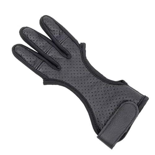 LCUVIMPEX Tiro con Arco Guardabrazos y Guantes de Dedo, Guantes de Cuero Transpirables for Tiro con Arco for Adultos y Principiantes.(S)