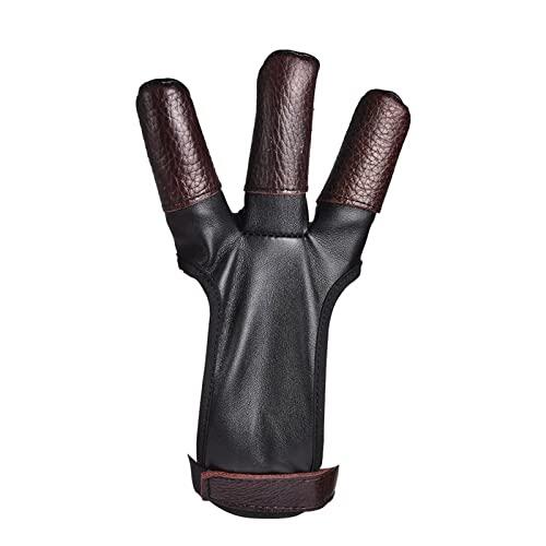 LCUVIMPEX Tiro con Arco Guardabrazos y Guantes de Dedo, Guantes de Tiro con Arco de 3 Dedos for Adultos y Principiantes(M)