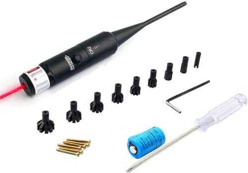 KinZon Kit de mira con puntería láser rojo Bore Sighter para Calibre de 0.17 a 0.54 para mira y arma de mano, Airsoft