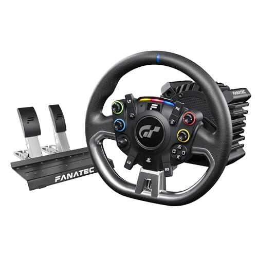 Fanatec CSL Elite Volante de Carreras, Base y Pedales Licencia Oficial Gran Turismo DD Pro Playstation – Volante Polyphony Digital, FluxBarrier Direct Drive, Juego de dos Pedales para PC, PS5, PS4