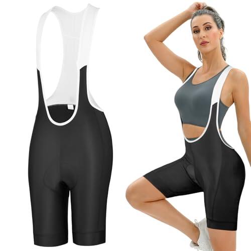 AUAYO Culotte Ciclismo Mujer, Pro Babero Acolchado Pantalones Cortos de Ciclista para Mujer, Ligero Elástico Culote Corto, Culote Corto Bicicleta Mujer, L