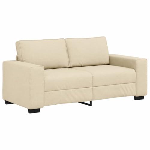 vidaXL Sofá de 2 plazas Color Crema, 180x77x82 cm, de Tela