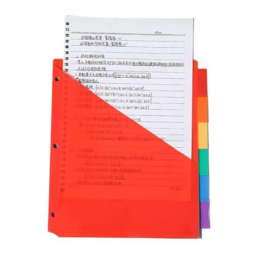 Pestañas de divisor de página, divisor de índice | Pestaña de divisores de página Insertable Big Big para Binder | Sección de índice grueso en cuaderno de anillo División para la