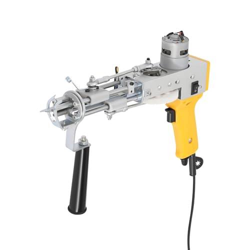 Pistola de pelo eléctrico para alfombra, juego de pistola de 31,75 x 20,83 cm, kit de iniciación de pistola de rug tufting, 13000 rpm, grosor de alfombra ajustable 7-21 mm, para manualidades
