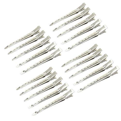 wilcractk Pinzas Pelo Mujer Para Peluquería Clips De Pelo Ondulados De 9 cm Plateado Juego De 20 Para Dar Volumen Fijar Ondas Y Separar Cabello En Estilo O Tinte