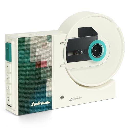 Camaisa Reproductor de música retro de CD para montaje en pared, USB, Bluetooth, entrada AUX, altavoz de audio para el hogar, 4000 mAh, con control remoto para decoración del hogar (verde)