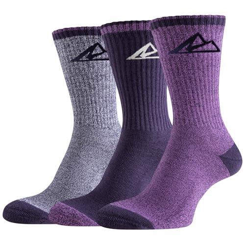 Effeet Calcetines Senderismo Mujer 39-42 35-38, 3 Pares Calcetines Deporte Algodón Antiampollas Antisudor Transpirables, Ideales Para Running, Tenis y Trekking