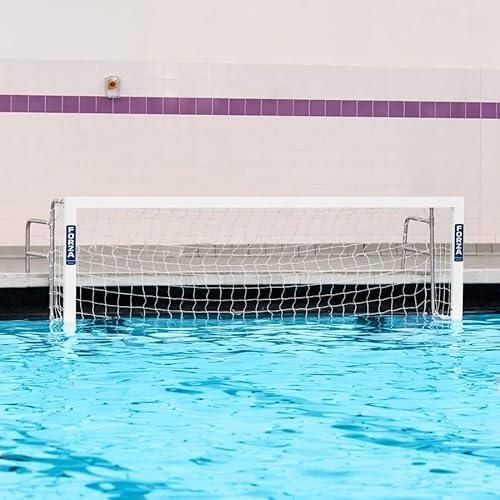 FORZA Portería de Waterpolo Montada | Marco de Aluminio Plegable de 3 m x 0,9 m con Componentes de Acero Inoxidable y Red de HDPE – Ideal para Entrenamiento y Competición (Individual)