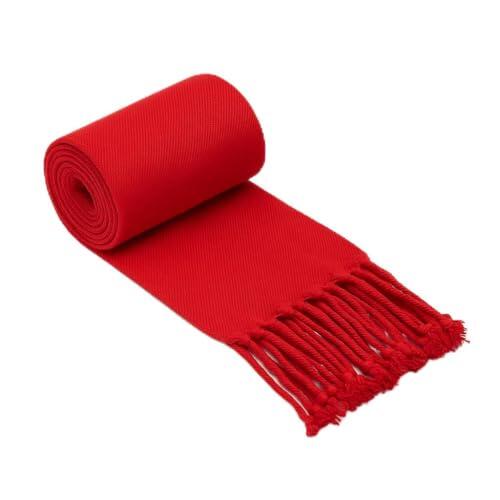 Fajín San Fermín Rojo con Flecos, Algodón, 2,5 m Largo x 12 cm Ancho, Faja Tradicional Española para Fiestas, Hecho en España