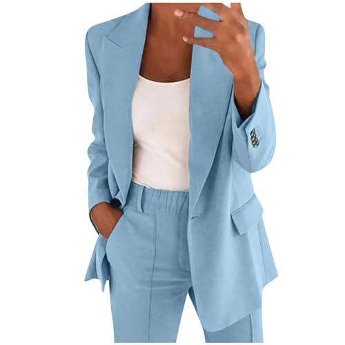 Conjuntos de pantalones para mujer, trajes casuales elegantes, chaqueta de blazer para señoras + pantalones de cintura alta, pantalones de primavera y verano, traje para mujer para trabajo, oficina