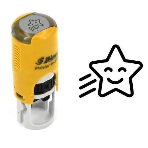 Sello estrella sonriente | 11mm | Sello de tinta astre smiley | Little Star ink stamp