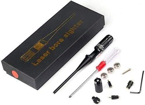 KinZon Visor láser profesional rojo – Compatible con calibres.22 a .50 y 9 mm | Kit de alineación de alta precisión para rifles, pistolas y Airsoft | Ajuste óptico sin tiro | 5 adaptadores
