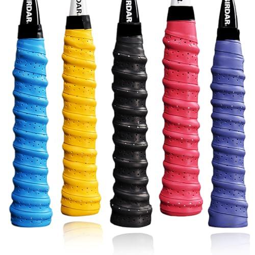 KQOZG 5 Unidades Cinta de Agarre para Raquetas de Tenis, Bádminton y Squash, Overgrip Antideslizante y Absorbente para Raquetas