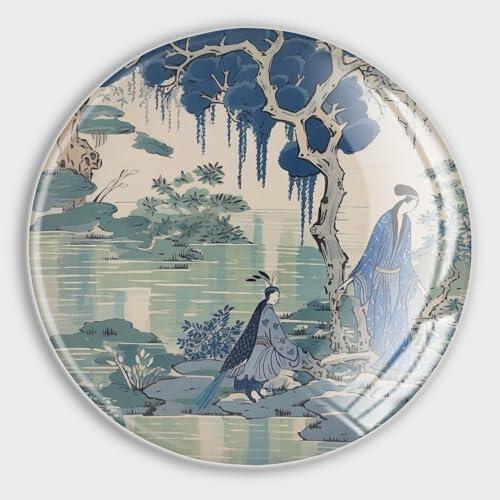 Imanes de nevera de la dinastía escénica de Sian, color azul y verde, fuertes imanes de nevera de vidrio para pizarra blanca, cocina, calcomanía divertida para decoración del hogar, taquilla de