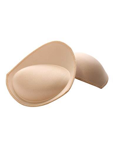 RELLECIGA Almohadillas Push-Up Desmontables para Mujer – Relleno para Sujetador, Bikini, Lencería y Ropa Deportiva Beige