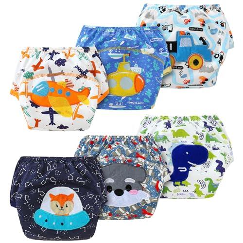 AUYAO Pañales Reutilizables, Pack 6 Calzones Entreno, S