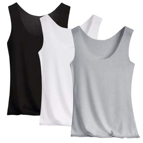3 piezas de chalecos Ice Slik para mujer, sin mangas, sin costuras, casuales, básicas, para verano, ajustadas, camisetas sin mangas de verano, M