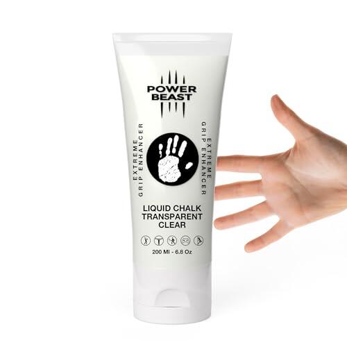 POWER BEAST Magnesio Líquido Transparente, Liquid Chalk Clear, Tiza Líquida, Agarre Extremo para Crosstraining, Calistenia, Halterofilia, Padel, Escalada, Poledance, Tenis, Gym, Gaming. (200ML)